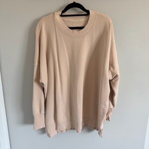 Aerie Oversized Crewneck Sweater - Beige